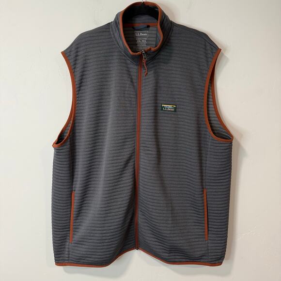 L.L. Bean Other - L.L.Bean Men's Airlight Vest Full Zip XXL Reg Gray Orange